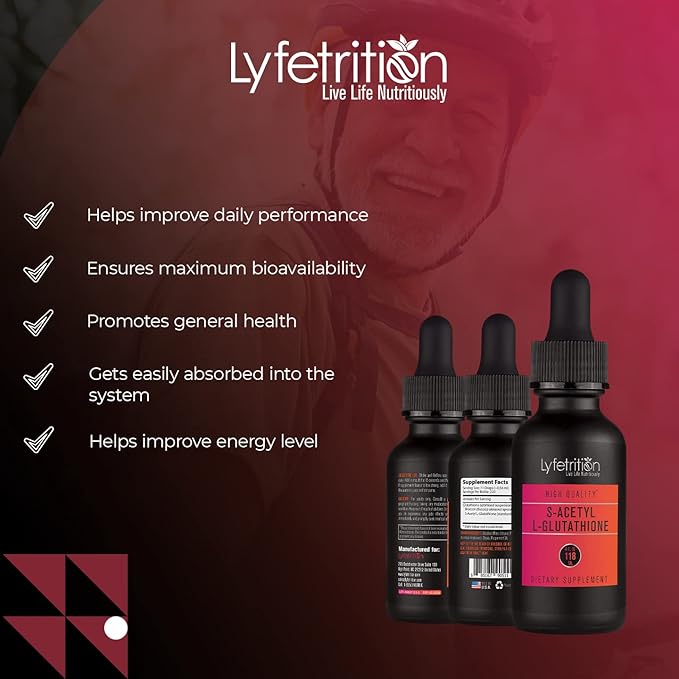 S-Acetyl L-Glutathione 98mg, 4 Oz Liquid, 220 Servings,