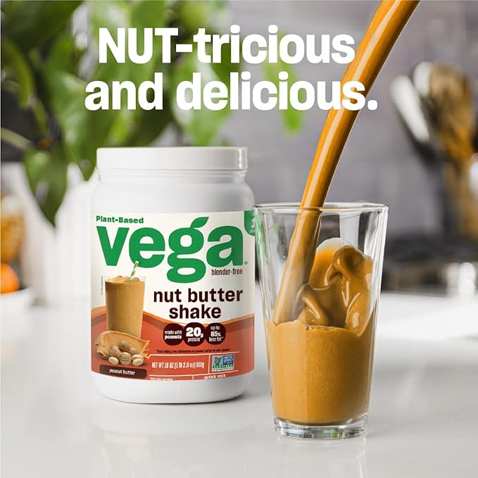 Vega Nut Butter Shake, Peanut Butter 20g Protein, 1.36 lbs