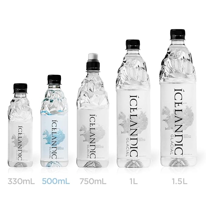 Icelandic Glacial Natural Spring Alkaline Water, 500 ml / 16.9 Fl Oz (Pack of 6)