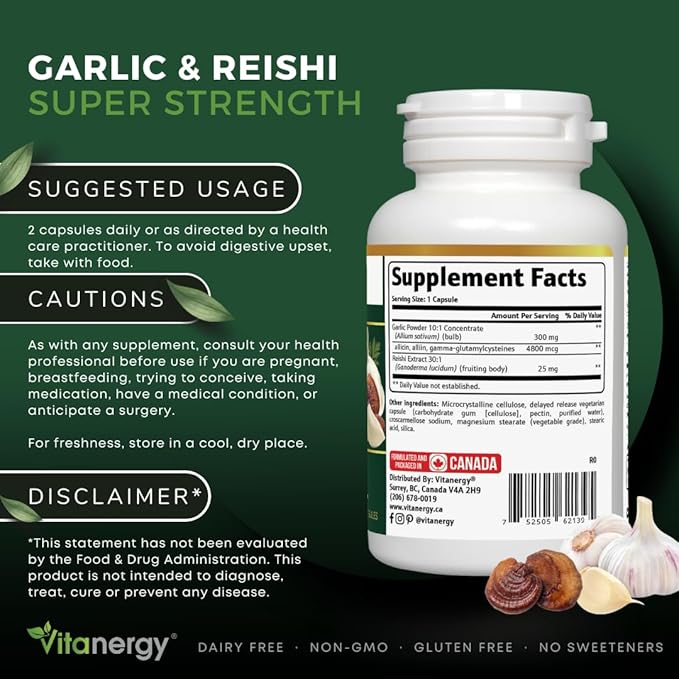 Garlic & Reishi Capsules 120 Vegan