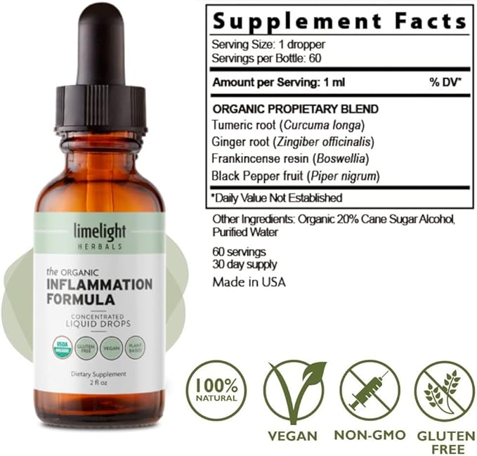 The Organic Inflammation Formula: Advanced Liquid 60 Servings,