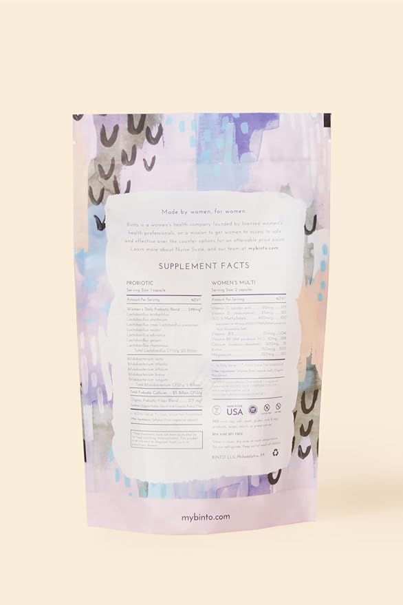 Binto 3 in 1 Daily Women's Probiotic & Multivitamin | Designed to Support Hormonal, Mood, and Gut Balance