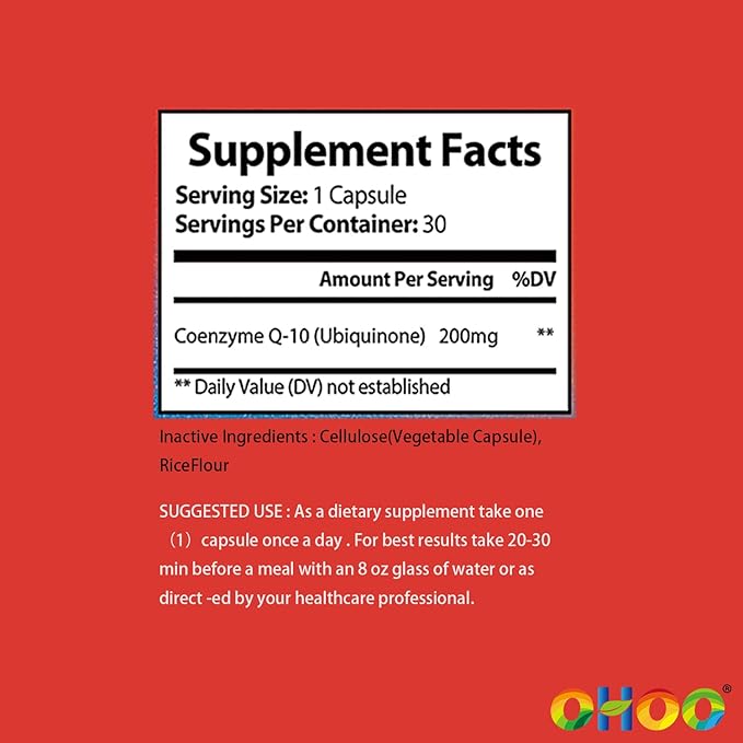 200mg CoQ10, Coenzyme Q10 Support Supplement,30 Capsules