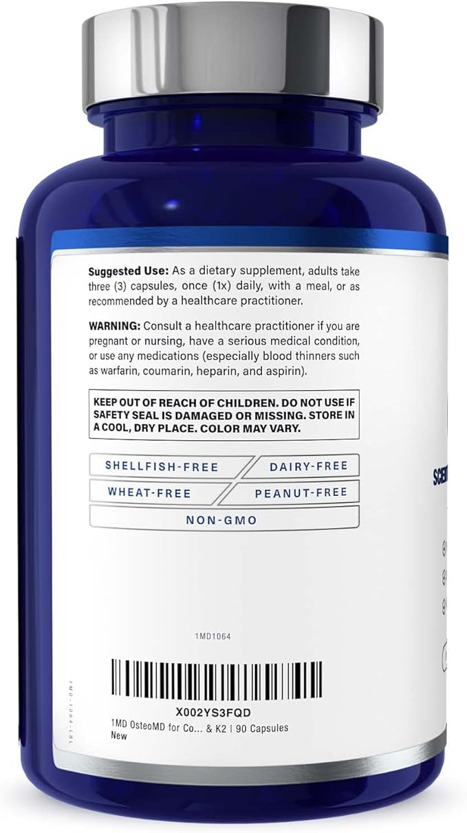 1MD Nutrition OsteoMD for Comprehensive Support D3 & K2-90 Capsules