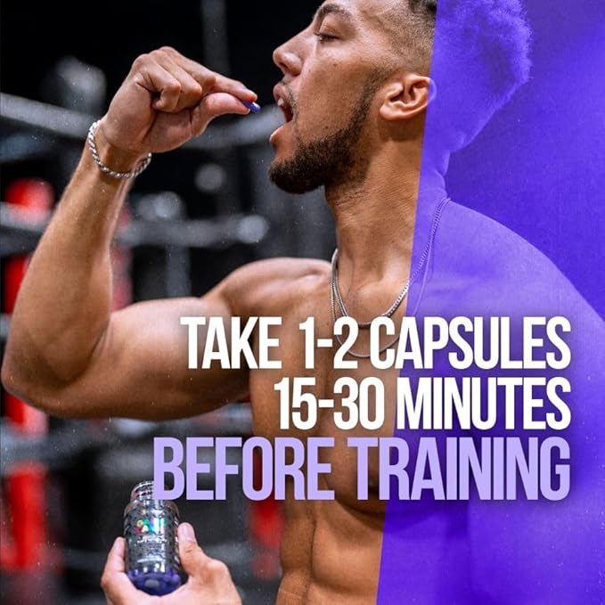 ALPHA LION Gains Candy, Supplement Pills for Muscle Pump & Blood Flow, Nitric Oxide Booster, Supports Mental Focus, Use Daily to Upgrade Workout Performance, 60 Capsules (S7)