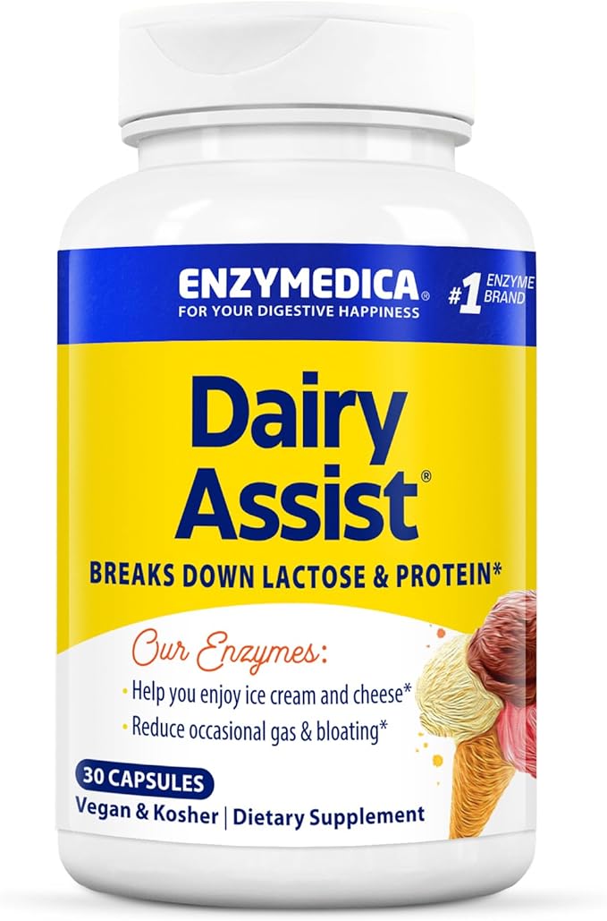 Enzymedica, DairyAssist, Digestive Enzymes for Complete 30 Count