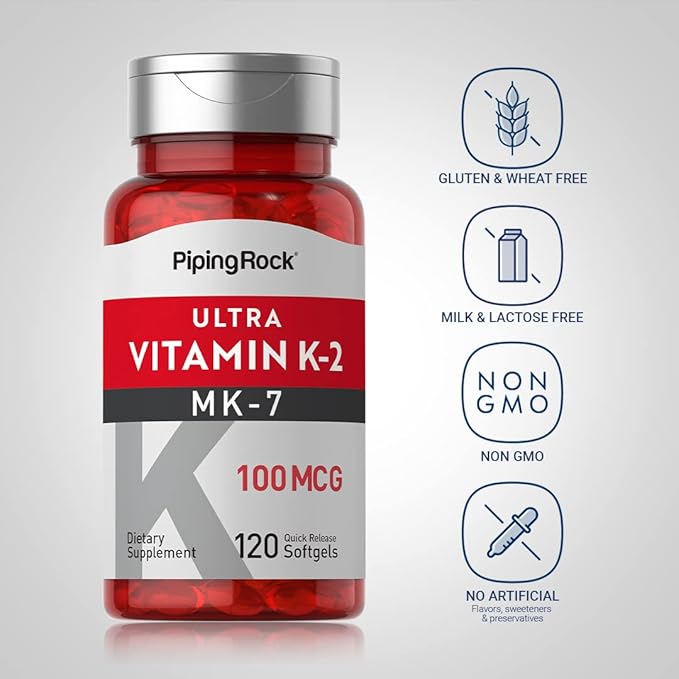 Piping Rock Vitamin K2 MK-7 100 mcg 120 Softgels