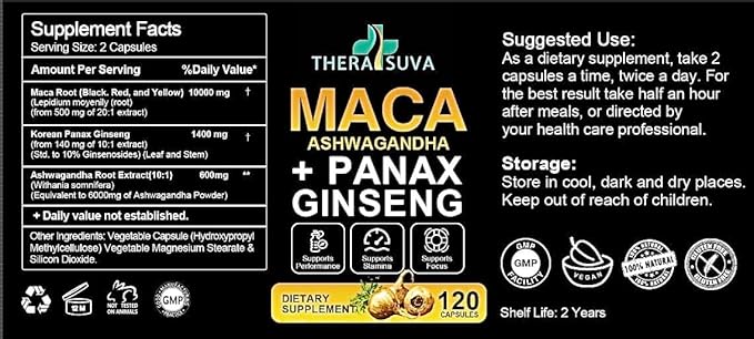 3 in 1 Ashwagandha + Maca 120 Softgels