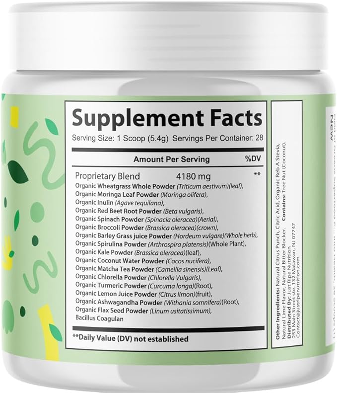 Field of Greens Superfood Powder with Organic Spirulina, Chlorella, Beet Root Powder - Bacillus Coagulans Probiotic, A Plant-Based Mix Supporting Gut Health, Immunity, Bloom into Health, 28 Scoops (1)
