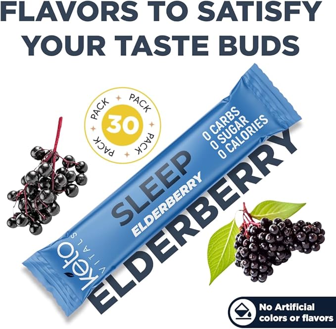 Keto Vitals Sleep Drink Electrolyte Sleep 3mg, GABA, 30 Count