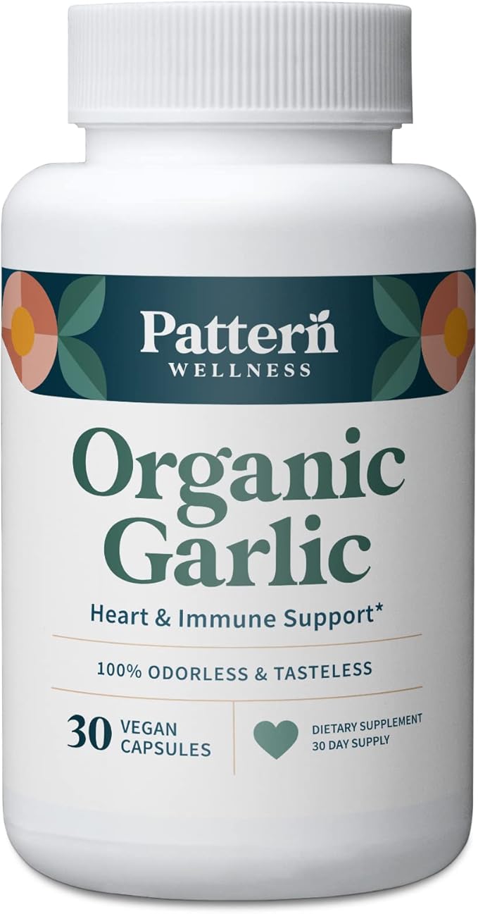 Pattern Wellness Odorless Organic Garlic 1000mg - 30 Vegan