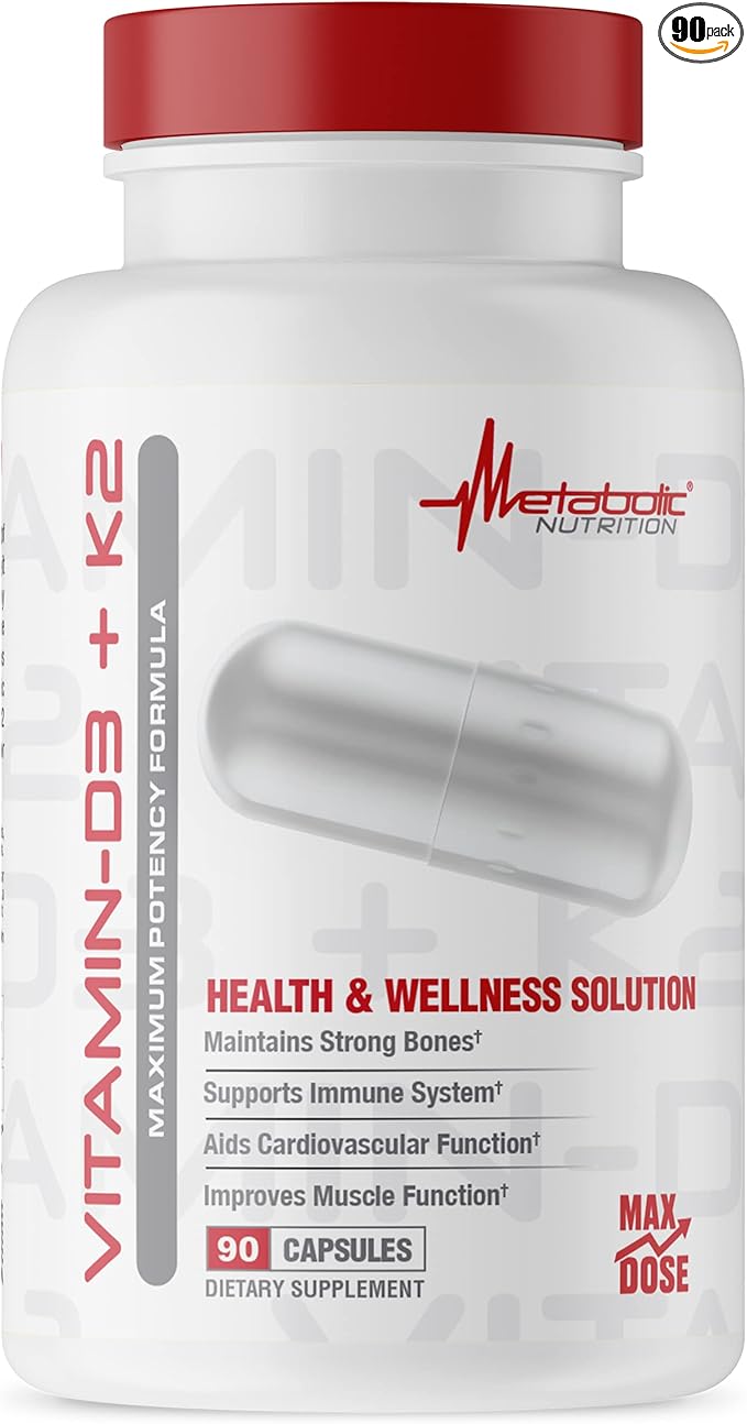 Metabolic Nutrition Vitamin D3 + K2, 90 Veggie 7000IU per