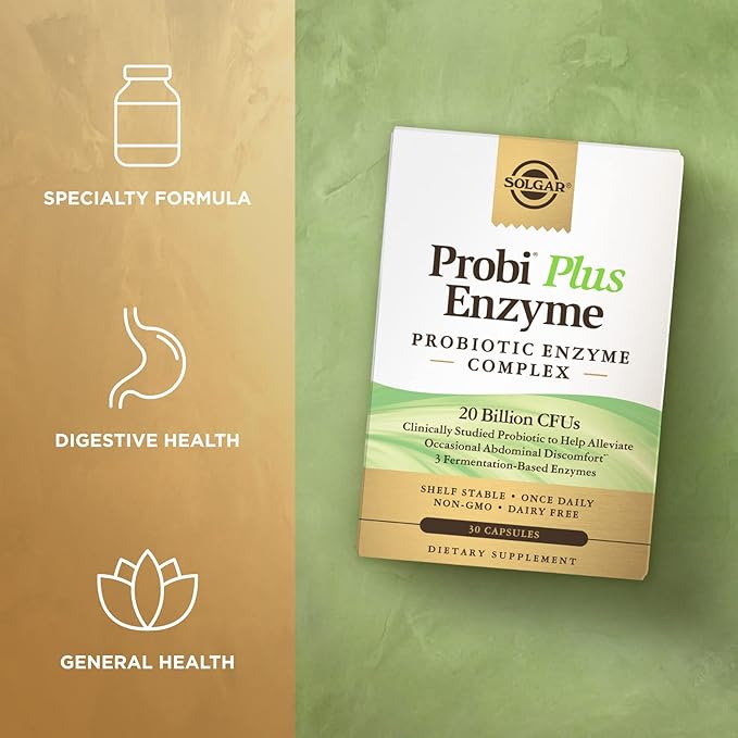 Solgar Probi Plus Enzyme Complex, 30 Capsules 20 Billion 30 Servings