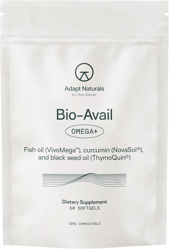 Adapt Naturals Bio-Avail Omega+ 3 Fish 1,000 mg 510 EPA 330 DHA 60 Softgels