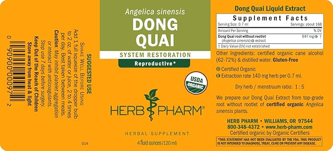 Herb Pharm Dong Quai Liquid Extract 4 Ounce