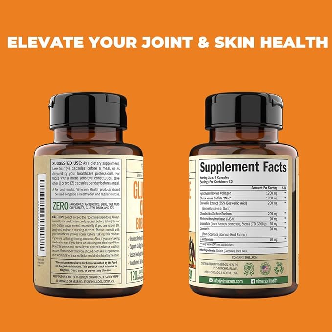 Glucosamine Chondroitin MSM with Collagen Powder. 2 Pack