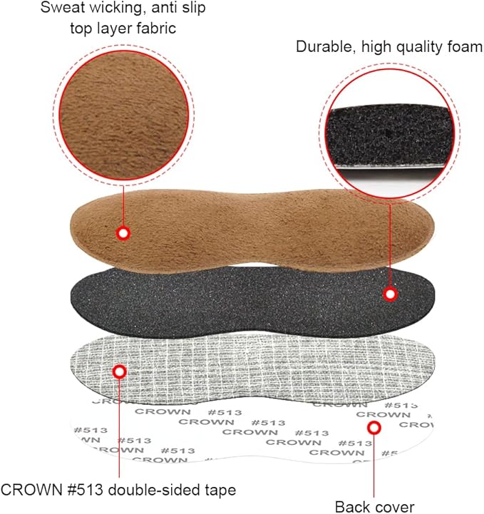 Dr.Foot Heel Grips for Men and 2pairs(Brown)