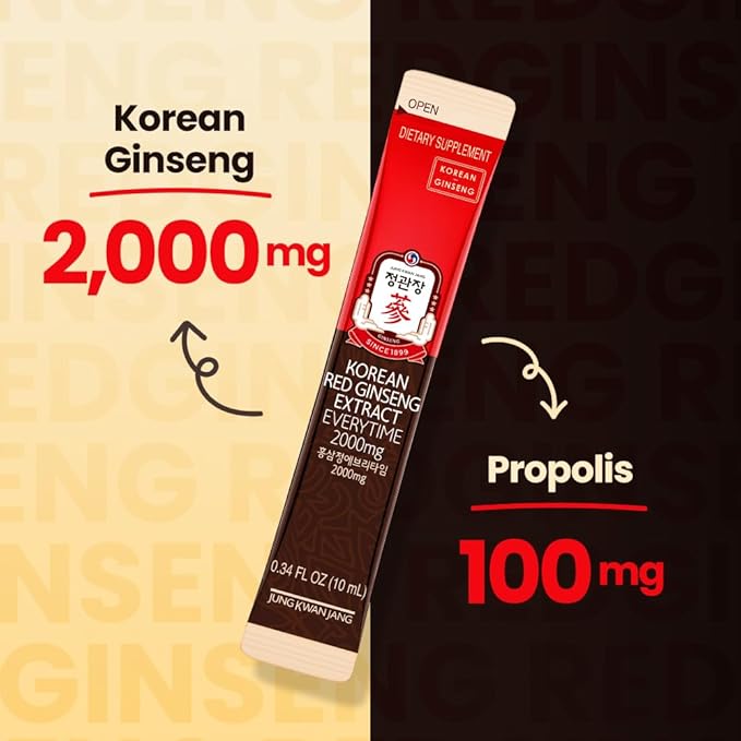 JungKwanJang Ginseng Everytime Extract Stick 2000mg, Brain 10 Count