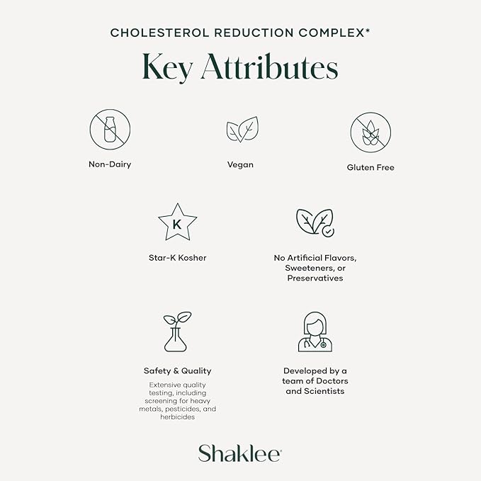 Shaklee - Cholesterol Complex: Plant-Based Formula for Cardiovascular Wellness- 120 Tablets