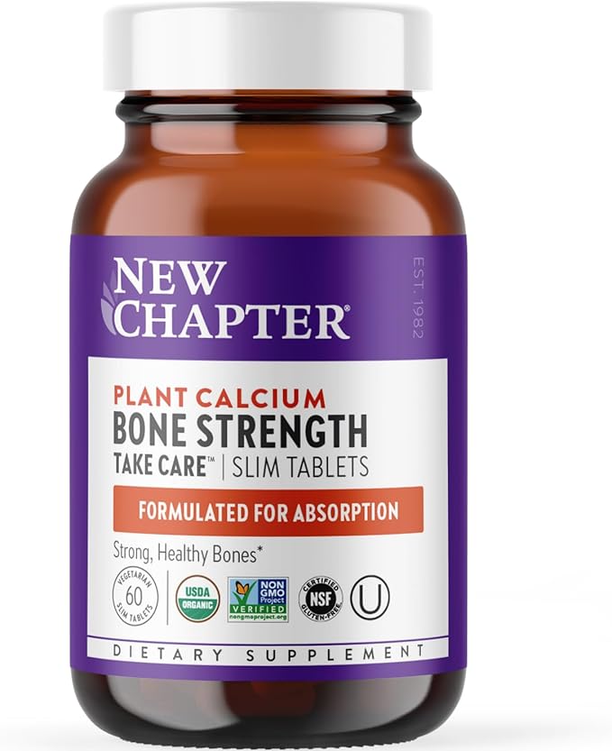 New Chapter Calcium Supplement D3+K2, 70+ 70+ Trace 60 Slim