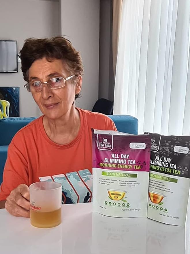 ALL SLIMMING HERBS All Day Slimming Tea For Weight Loss - All Natural 30 Days Detox Teas That Flattens Tummy - Daytime Energy Boost Tea 30 Bags + Evening Detox Tea 30 Bags