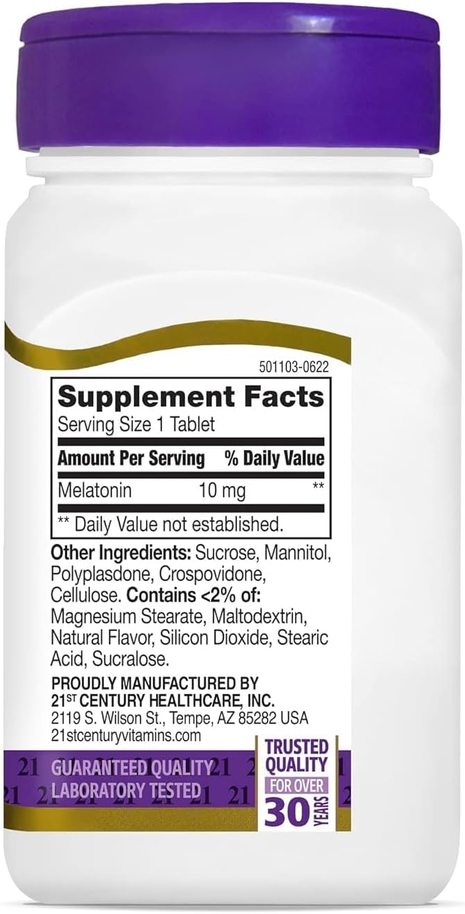 21st Century, Melatonin Quick Dissolve Tablets 10 mg, 120 Count 2)