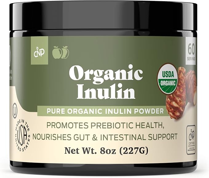 Pure Organic Inulin Powder Fiber Supplement 8oz Digestion