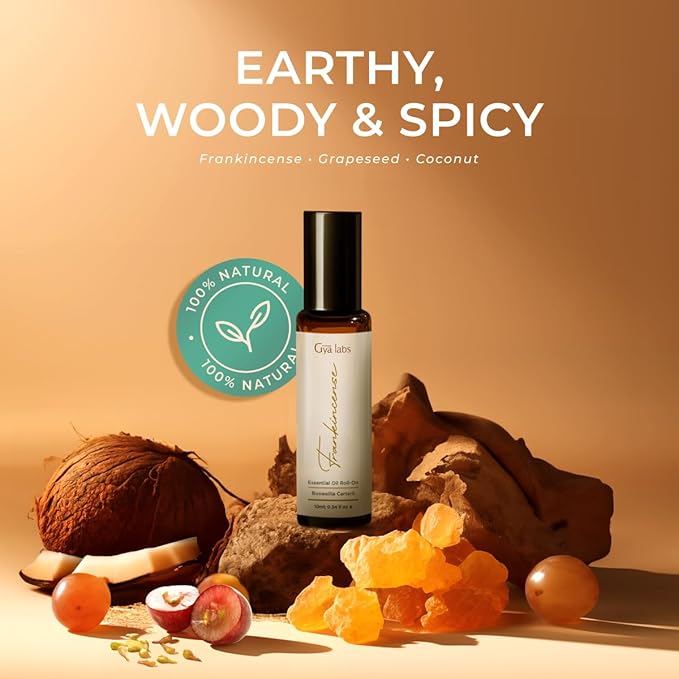 Gya Labs Frankincense Essential Oil Roll 100% Pure (0.34 Fl