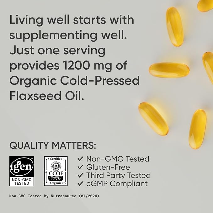 Sports Research Extra Strength Flaxseed Oil 1242mg - Omega-3 Fish (200 Count)