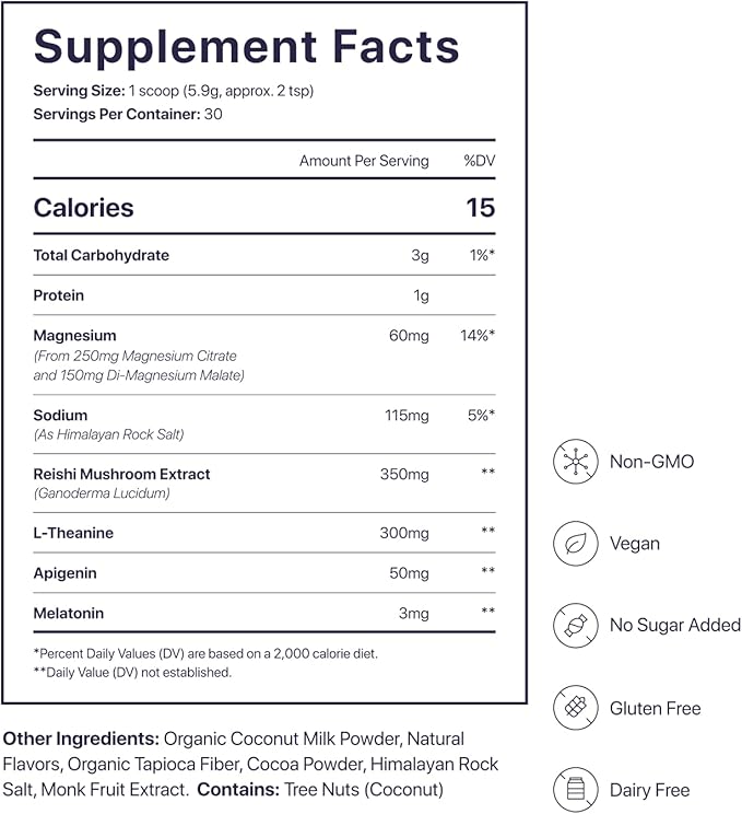 Beam Dream Sleep Powder, Sleep Aid, Sleep Aids for Adults, Contains Magnesium, Melatonin, L Theanine, Apigenin, Natural Sleep Supplement, Vegan, Non GMO, Dairy Free, 3rd Party Tested, 30 Servings