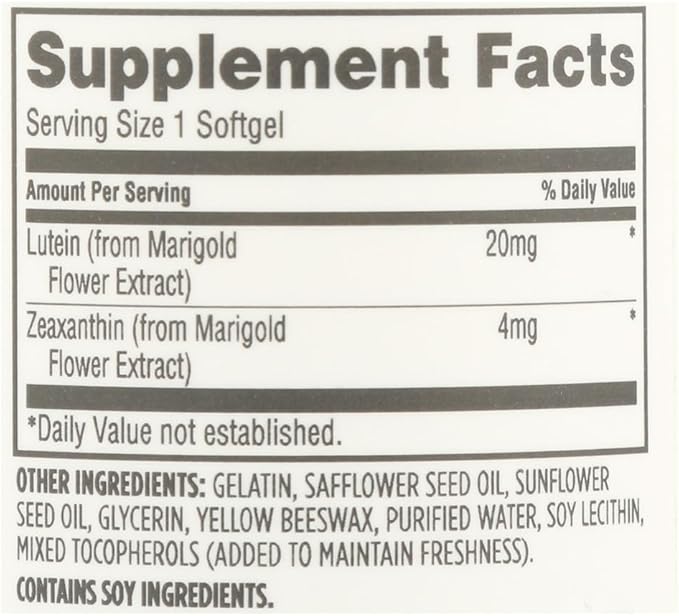 Whole Foods Market, Lutein 20mg Zeaxanthin, 60 Count