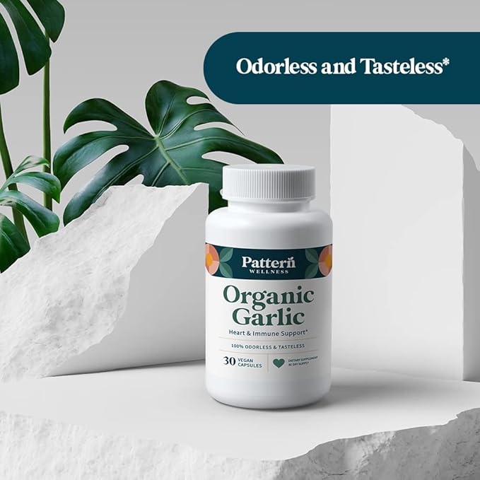 Pattern Wellness Odorless Organic Garlic 1000mg - 30 Vegan