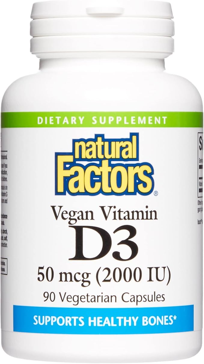 Natural Factors, Vegan Vitamin D3 2000 90 Capsules