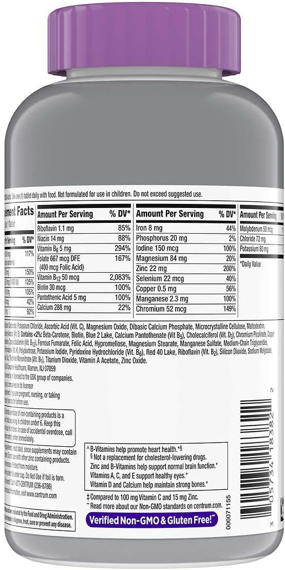 Bravo EXPRESSCentrum Silver Women 50+ 50 Plus Multivitamin, MultivitaminS, 275 Tablets, with Bravo Express Sticker