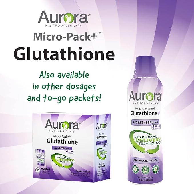 Aurora Nutrascience, Mega-Liposomal Glutathione+ Vitamin C, 750 mg Serving,16 fl (480 mL)