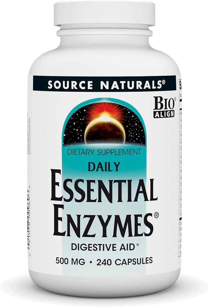 Source Naturals Essential Enzymes 500mg Bio-Aligned 240 Capsules