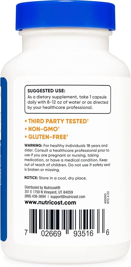 Nutricost 5-HTP 200mg, 120 Vegetarian Capsules (5-Hydroxytryptophan) (2 Bottles)