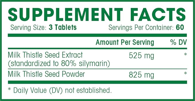 Milk Thistle - 180 Count - 1350 mg 60 servings