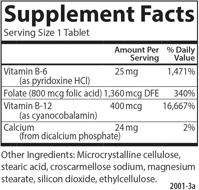 Carlson - Tri-B, Vitamin B Complex, 25 mg B-6, 400 400 mcg B-12, Folic B12 Supplement, 120 Tablets