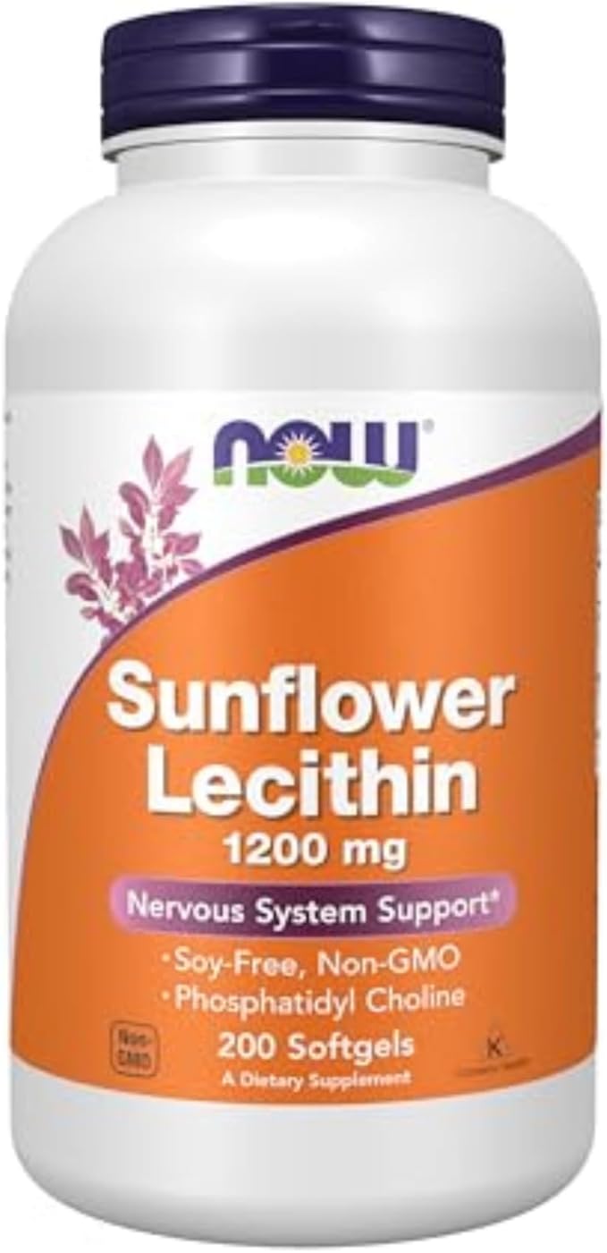 NOW Foods Sunflower Lecithin 1200 mg Soy-Free, Non-GMO - 200 Softgels