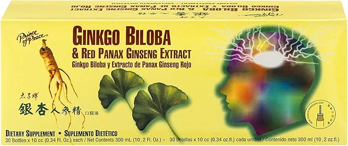 Prince Of Peace Ginkgo Biloba & 0.34 fl. 2 Pack 60 Bottles