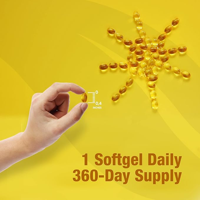 ORZAX Vitamin D3 5000 iu (125 mcg) 1 Year (360 Softgel)