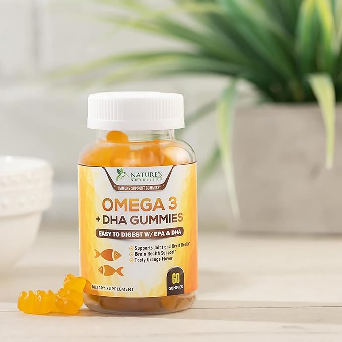 Omega 3 Fish Oil Gummies, Heart 3 Gummy 3 Fish 60 Gummies