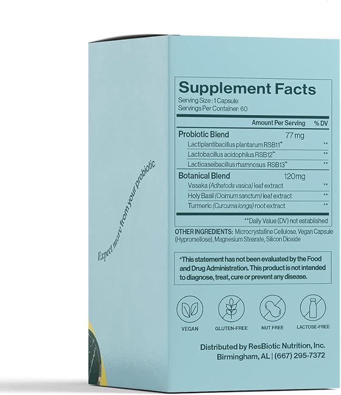 resB Lung Support Supplement, Probiotics 60ct
