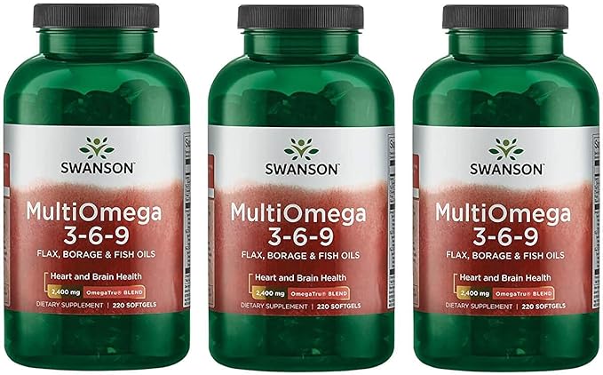 Swanson MultiOmega 3-6-9 (220 Softgels, 2400mg Serving) 3 Bottles