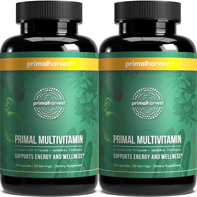 Primal Harvest 2 Pack, Multivitamin B12, B6, B6, Biotin, 30 Capsules