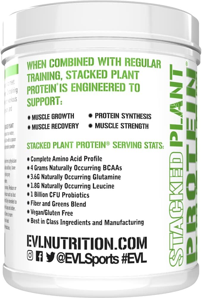 Evlution Nutrition Stacked Plant Protein Powder, 1.5 LB