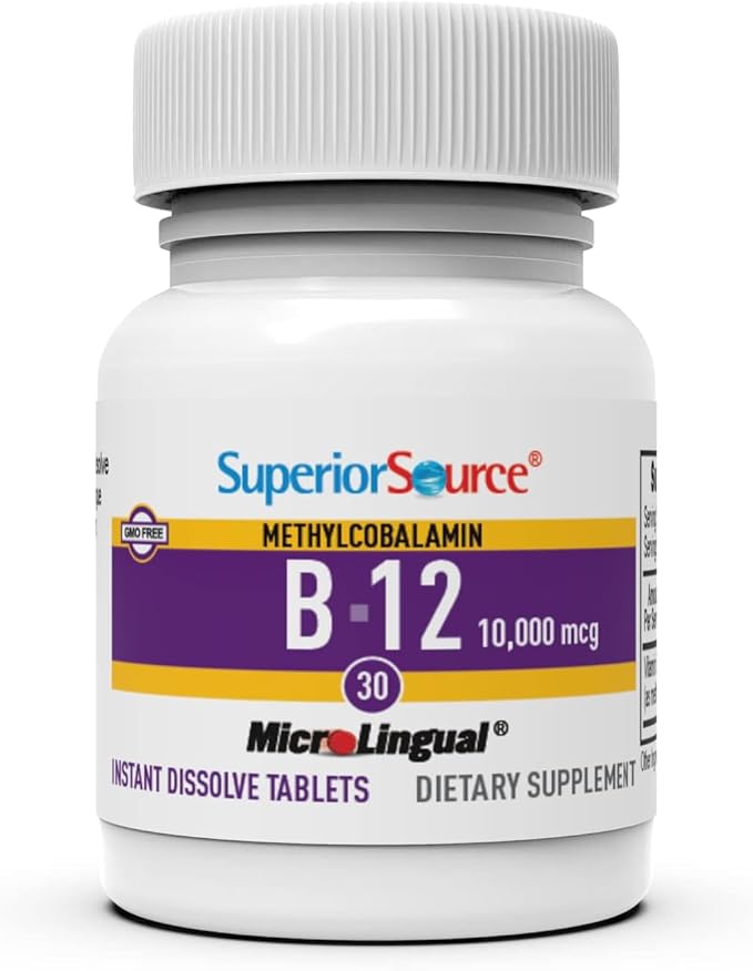 Superior Source No Shot Vitamin B12 10000 mcg, 30 Count, B12, Supports