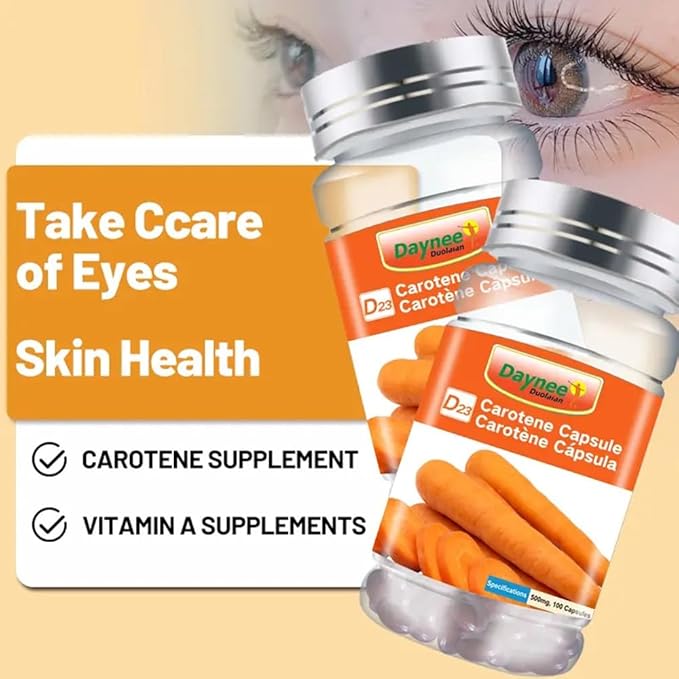 AIHIYO Carotene Soft Capsule, 500mg Beta 25000 IU, 100 Count