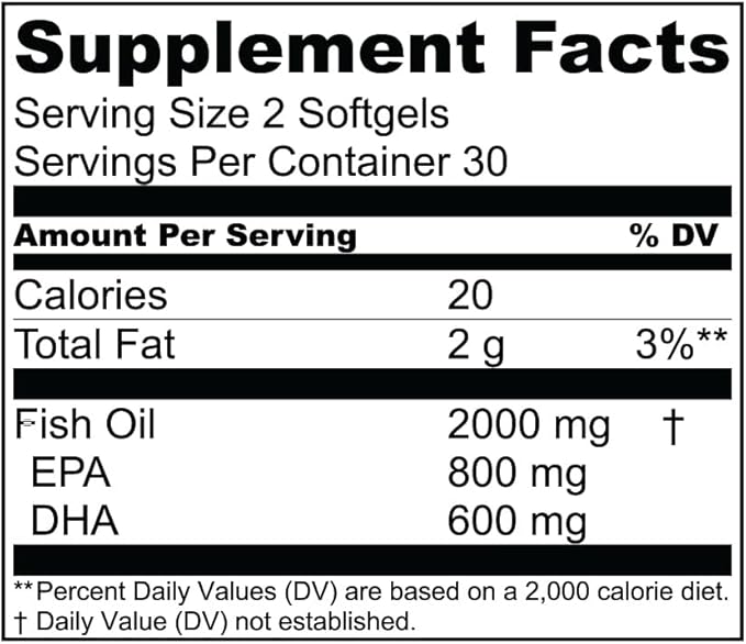 Essential Elements Omega-3 Fish Oil Supplement 60 Softgels